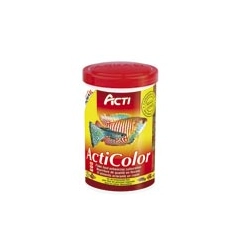 Aquael ACTI Color 100ml - Wybarwiający pokarm w płatkach dla wszystkich ryb ozdobnych.