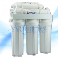 RO6 z mineralizatorem, baniakiem i podwójną wylewką (100 GPD - ok 378 l na dobę)