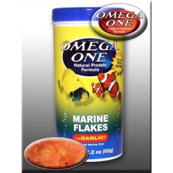 OmegaOne Płatki dla ryb morskich z czosnkiem 62g
