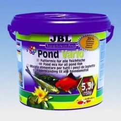 JBL Pond Vario 5,5l - mieszanka pokarmów w postaci płatków, pałeczek oraz skorupiaków