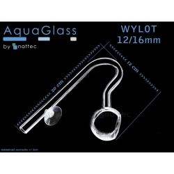 Szklany wlot + wylot Okrągły do filtra na rurę 12/16mm (komplet)