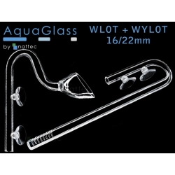 Szklany wlot + wylot Kielich do filtra na rurę 16/22mm (komplet)