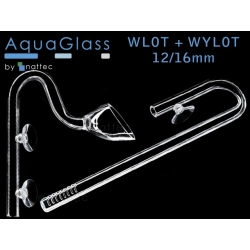 Szklany wlot + wylot Kielich do filtra na rurę 12/16mm (komplet)