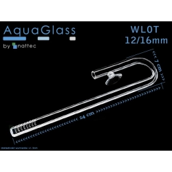 Szklany wlot + wylot Okrągły do filtra na rurę 12/16mm (komplet)