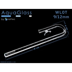 Szklany wlot + wylot Kielich do filtra na rurę 9/12mm (komplet)