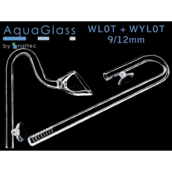 Szklany wlot + wylot Kielich do filtra na rurę 9/12mm (komplet)