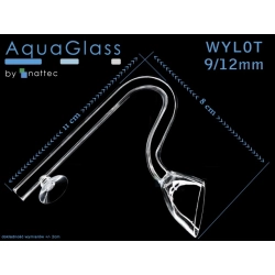 Szklany wlot + wylot Kielich do filtra na rurę 9/12mm (komplet)