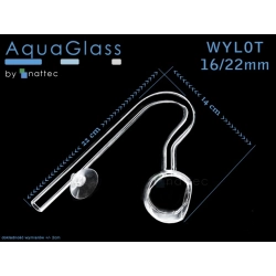 Szklany wlot + wylot Okrągły do filtra na rurę 16/22mm (komplet)