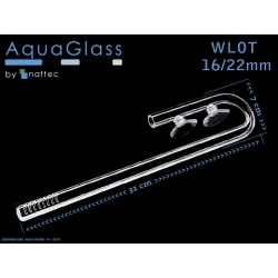 Szklany wlot + wylot Kielich do filtra na rurę 16/22mm (komplet)