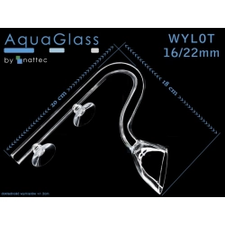 Szklany wlot + wylot Kielich do filtra na rurę 16/22mm (komplet)