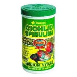 Tropical CICHLID SPIRULINA Medium Sticks 300ml/100g - pałeczki ze Spiruliną dla średnich roślinożernych pielęgnic
